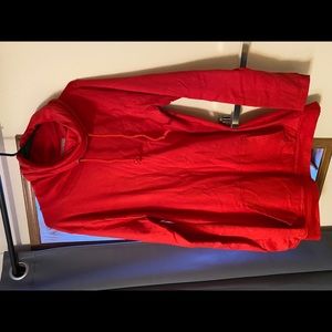 Red cowl neck sweatshirt